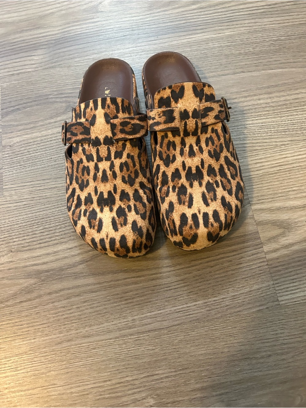 MIA Leopard Print Slip-On Clogs - Brown NWOT